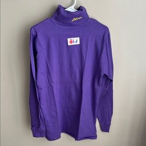 Los Angeles Lakers VTG 90s purple turtleneck embroidered Medium Logo Athletic